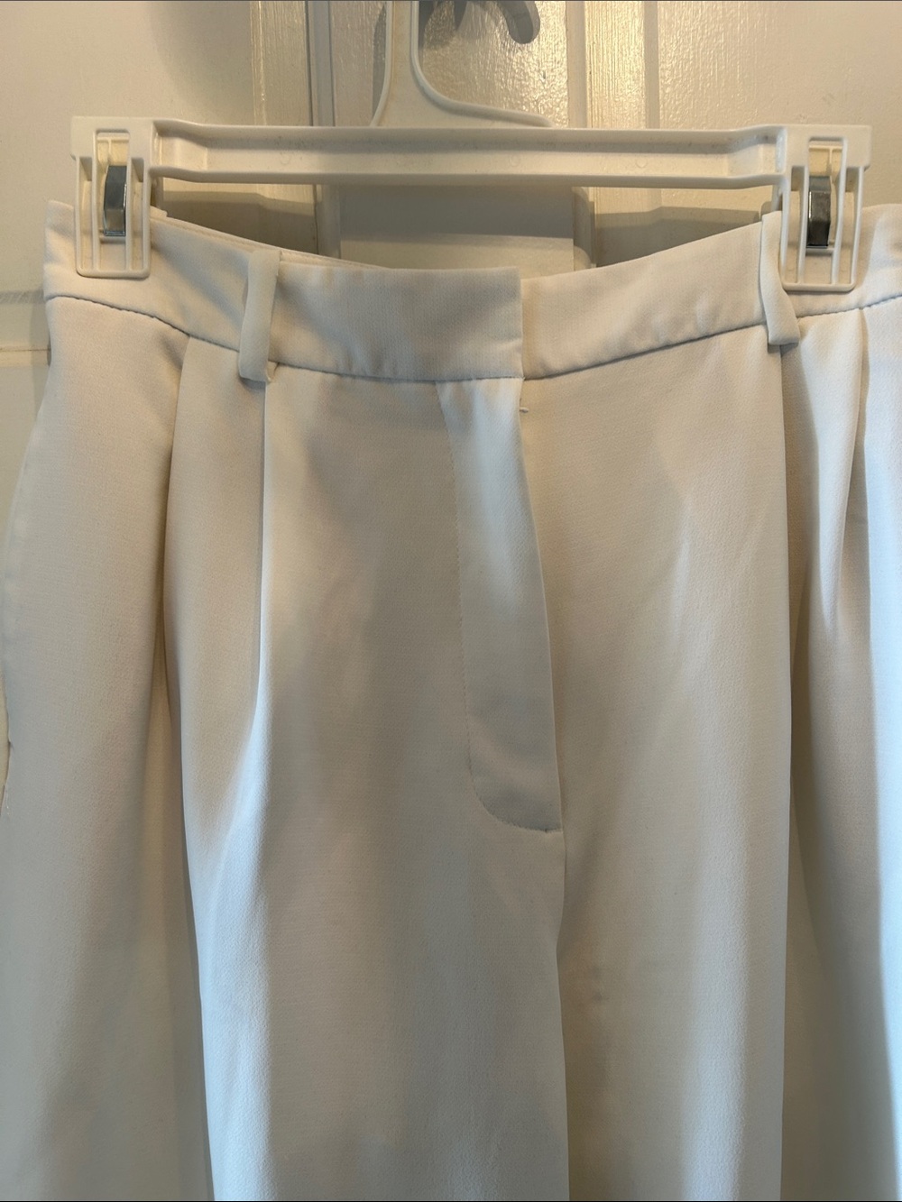 Zara Elegant High-Waist Wide Leg Pants in Ivory - Picture 5 of 7